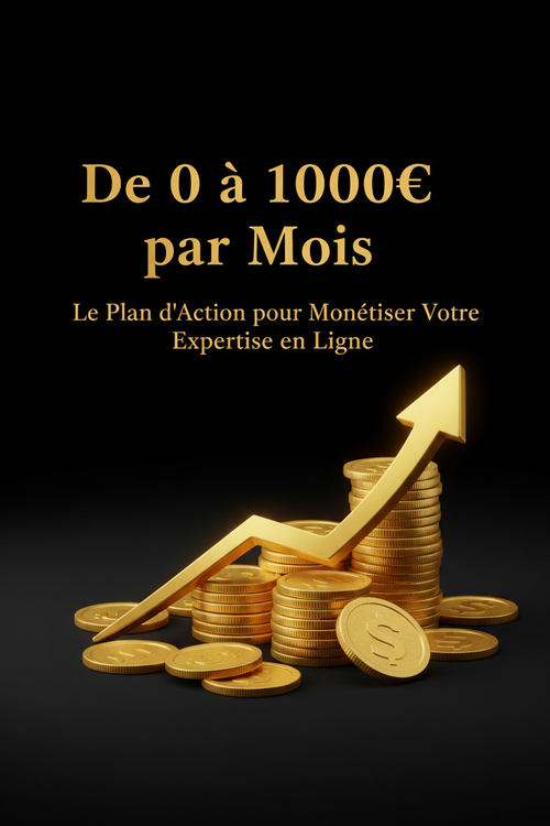 Couverture ebook De 0 à 1000€ par Mois fond noir luxe doré