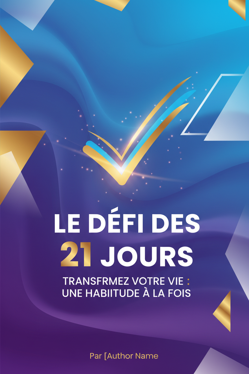 Couverture ebook Le Défi des 21 Jours fond bleu violet
