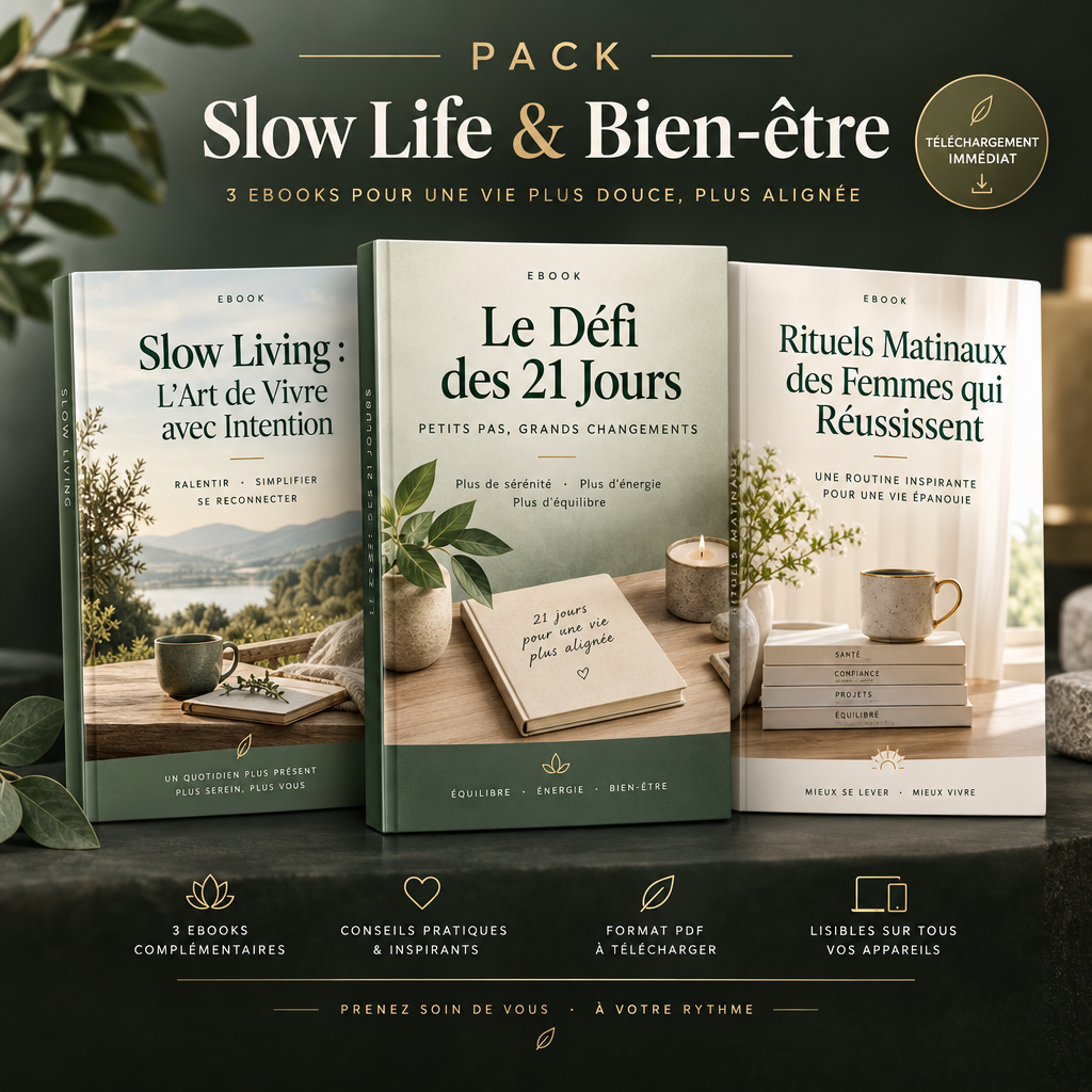 Pack Slow Life & Bien-être — 3 Ebooks PDF